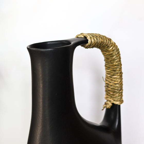 Riviera Jug - Woven Handle | Black