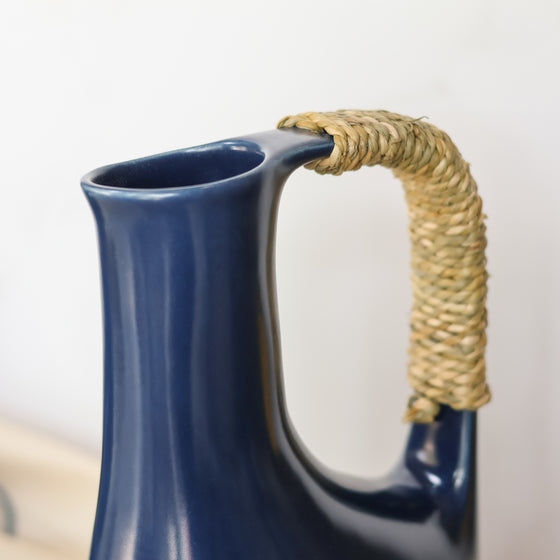 Riviera Jug - Woven Handle | Deep Blue