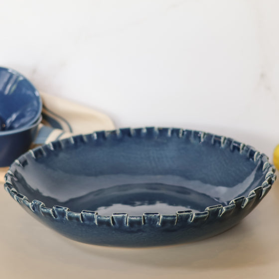 Oval Serving Bowl | Deep Blue