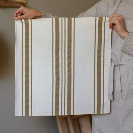Country Striped Napkins | Taupe - Set of 2
