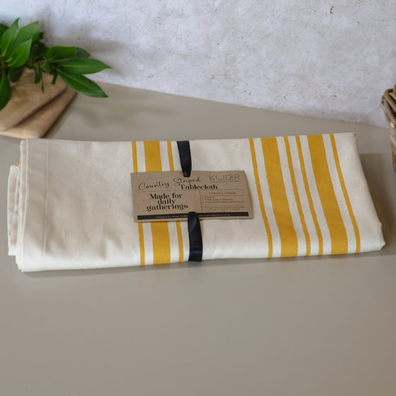 Country Striped Tablecloth | Mustard - 4m
