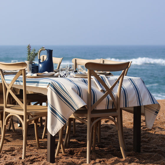 Country Striped Tablecloth | Blue - 3m