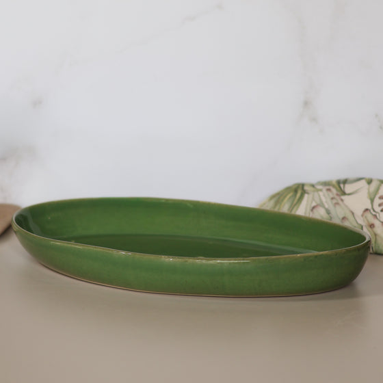 Riviera Oval Platter - Artichoke Green | Small