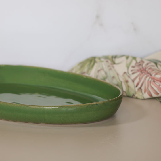 Riviera Oval Platter - Artichoke Green | Small