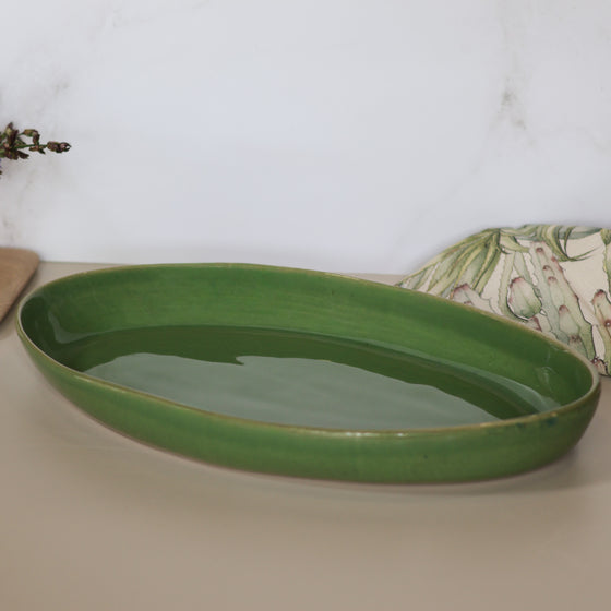 Riviera Oval Platter - Artichoke Green | Small