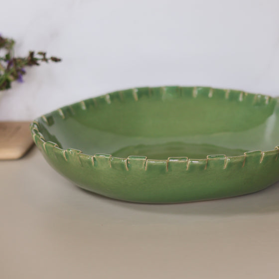 Oval Serving Bowl | Artichoke Green