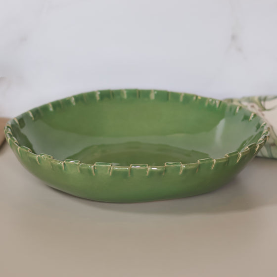 Oval Serving Bowl | Artichoke Green