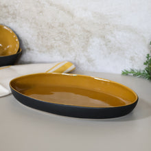  Riviera Oval Platter - Ochre & Black | Small