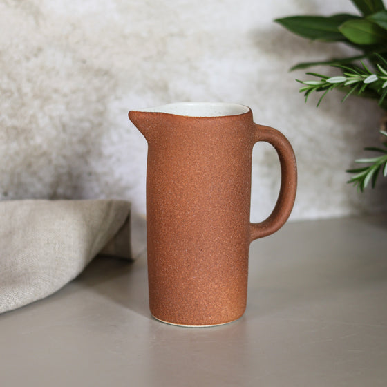 Earth Jug - Med | Terracotta & Off-white