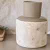 Earth Bottle Vase | Sand & Aged Distressed White
