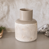 Earth Bottle Vase | Sand & Aged Distressed White