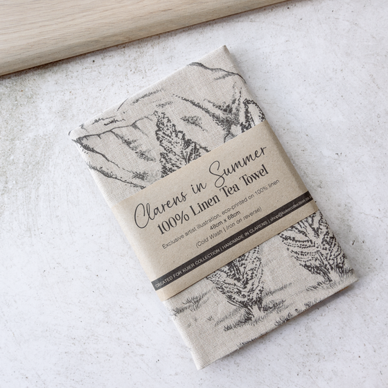 Clarens In Summer Tea Towel | 100% Linen - Natural