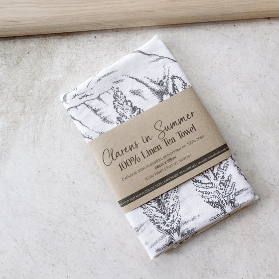Clarens In Summer Tea Towel | White