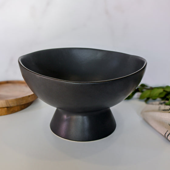 Footed Serving Bowl - Large | Coal