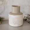 Earth Bottle Vase | Sand & Aged Distressed White