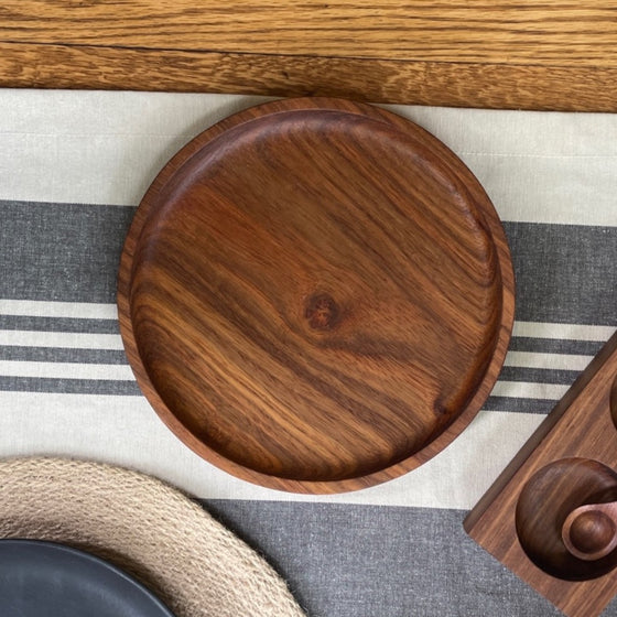 Round Wooden Plate - Kiaat | Small
