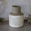 Earth Bottle Vase | Sand & Aged Distressed White