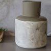 Earth Bottle Vase | Sand & Aged Distressed White