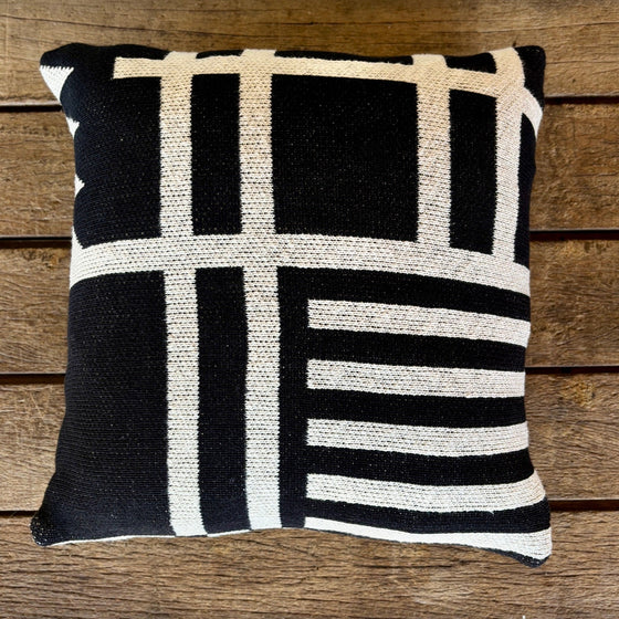 Urban Lines Scatter Cushion | Black & Cream