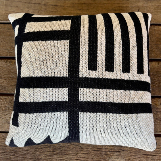 Urban Lines Scatter Cushion | Black & Cream