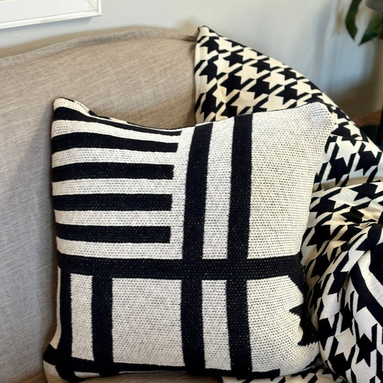 Urban Lines Scatter Cushion | Black & Cream
