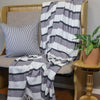 Jacquard Lines Throw | Coal & Grey