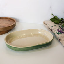  Oval Tapas Bowl - Large | Jade Green & Off-white