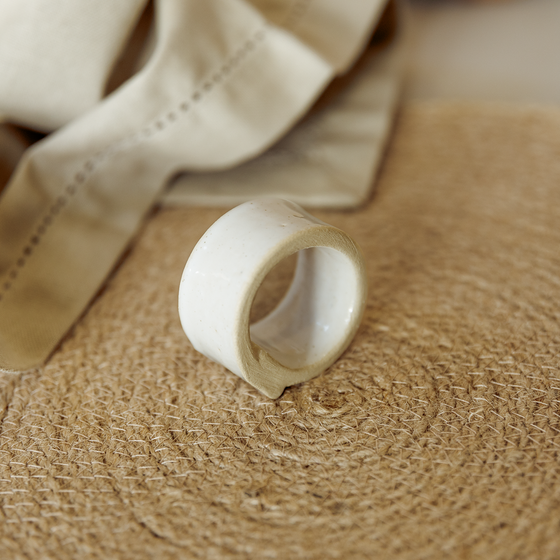 Ceramic Napkin Rings - Set of 4 | Off-White