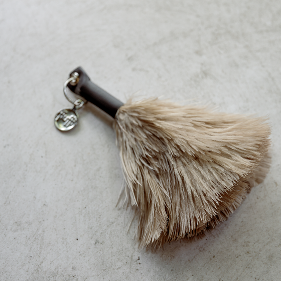 Ostrich Feather Keyring | Nude