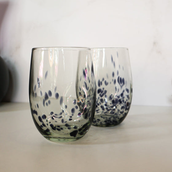 Riviera Glass Tumbler | Flecked - Black