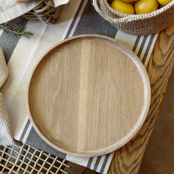 Round Wooden Plate - Oak | Large