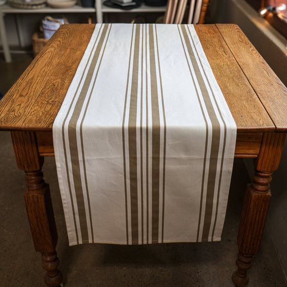 Country Striped Table Runner | Taupe - 2m