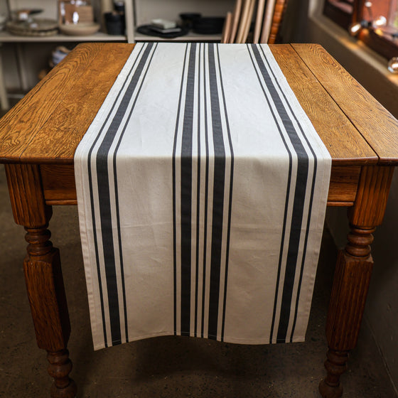 Country Striped Table Runner | Black - 1,5m