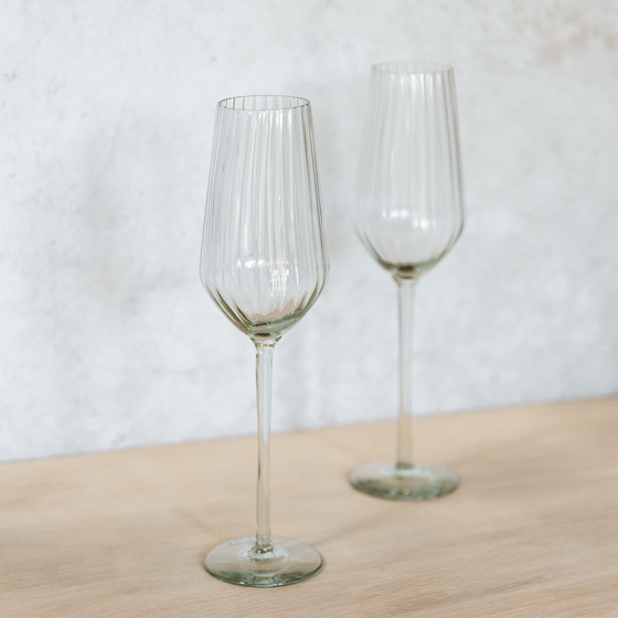 Urban Champagne Flute - Mouth Blown | Recycled Glass