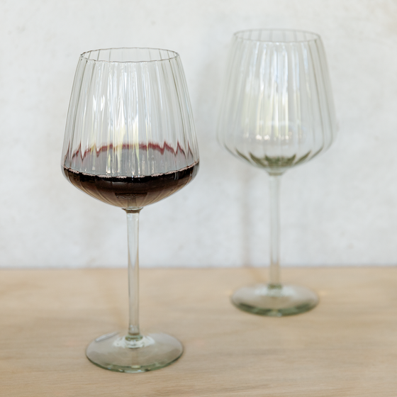 Urban Red Wine Glass - Mouth Blown | Recycled Glass