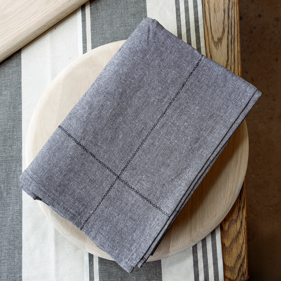 Zig Zag Tablecloth - Charcoal | 3,2m