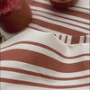 Terracotta Striped Hopsack Cotton Fabric
